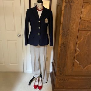 LAUREN by Ralph Lauren Navy Cotton Blazer